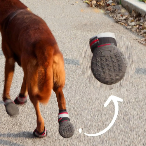 Waterproof Dog Boots with Anti-Slip Socks and Reflective Straps