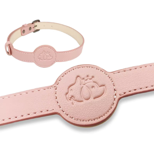 Leather Adjustable Pet Collar with AirTag Holder