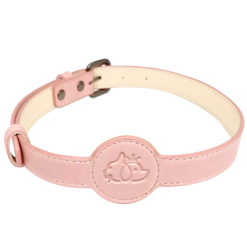 Leather Adjustable Pet Collar with AirTag Holder