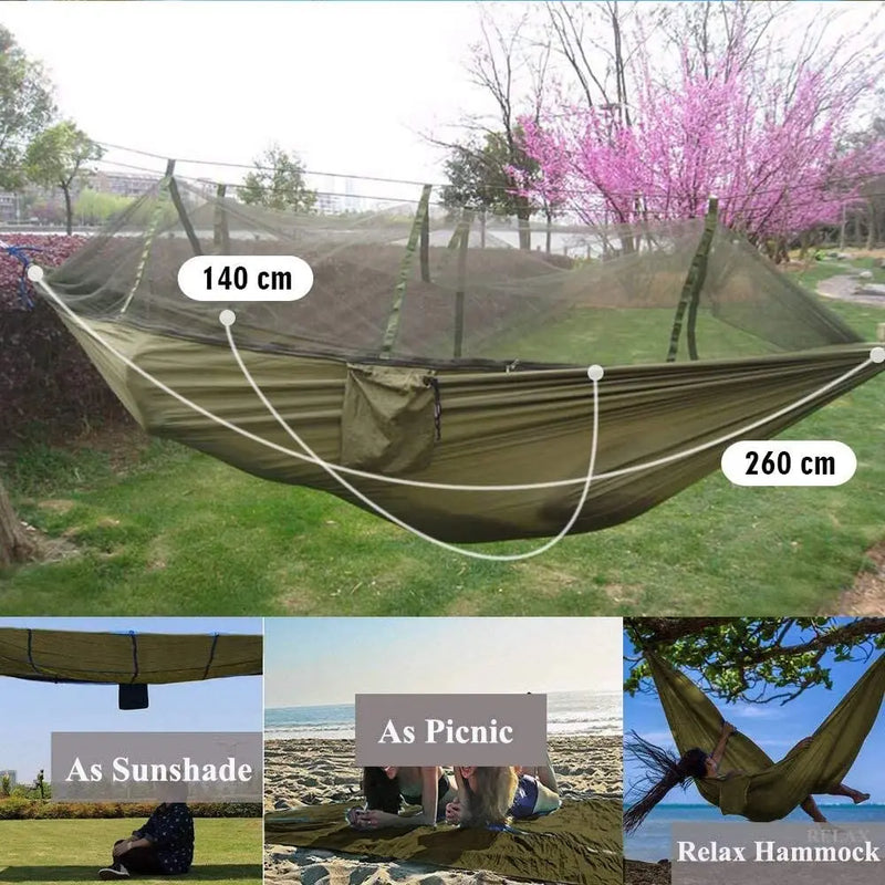 2 Person Camping Hammock with Mosquito Net