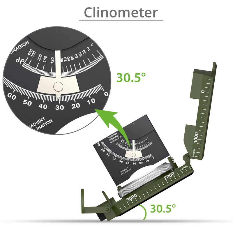 Hiking Compass with Sighting Clinometer