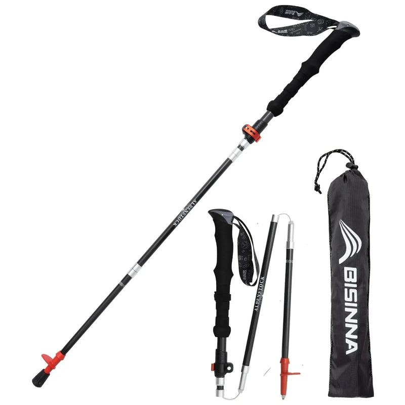 Carbon Fiber & Aluminium alloy Collapsible Trekking Pole