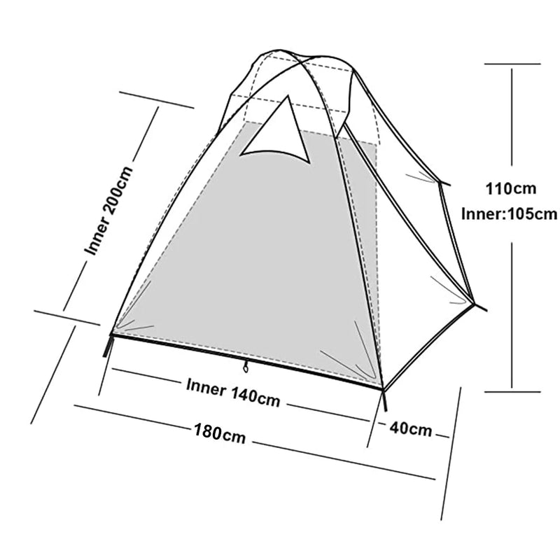 Tent for couple - Lightweight, waterproof, compact and easy to build up