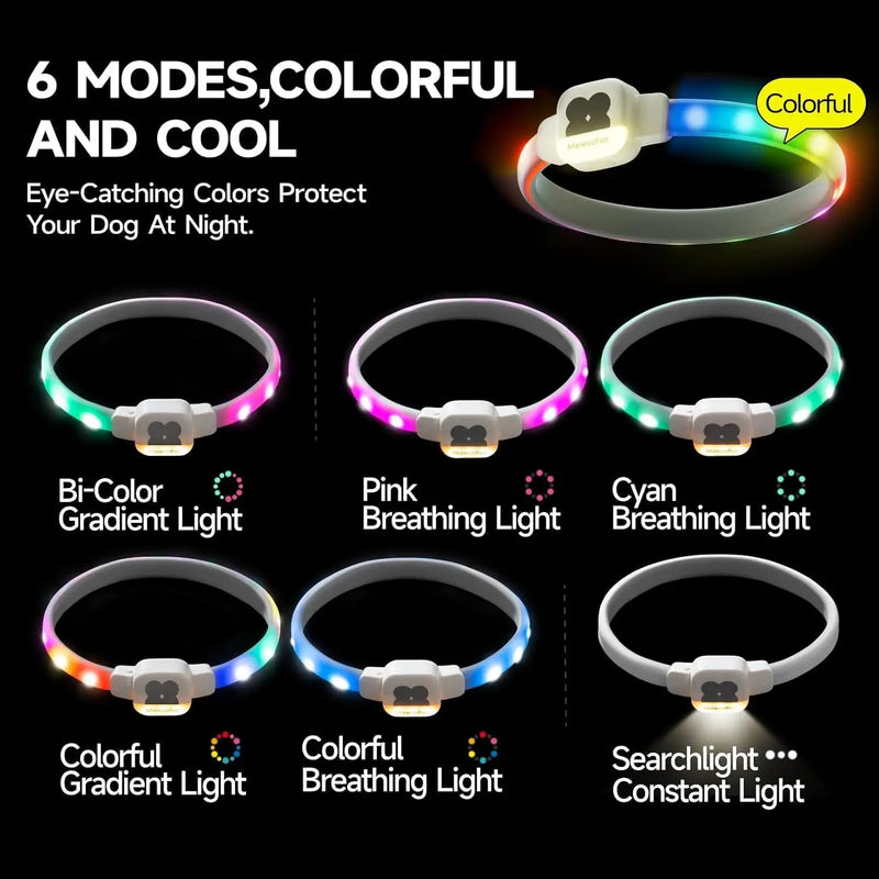 LED Dog Collar: USB Rechargeable, Waterproof, and 6 Flashing Modes