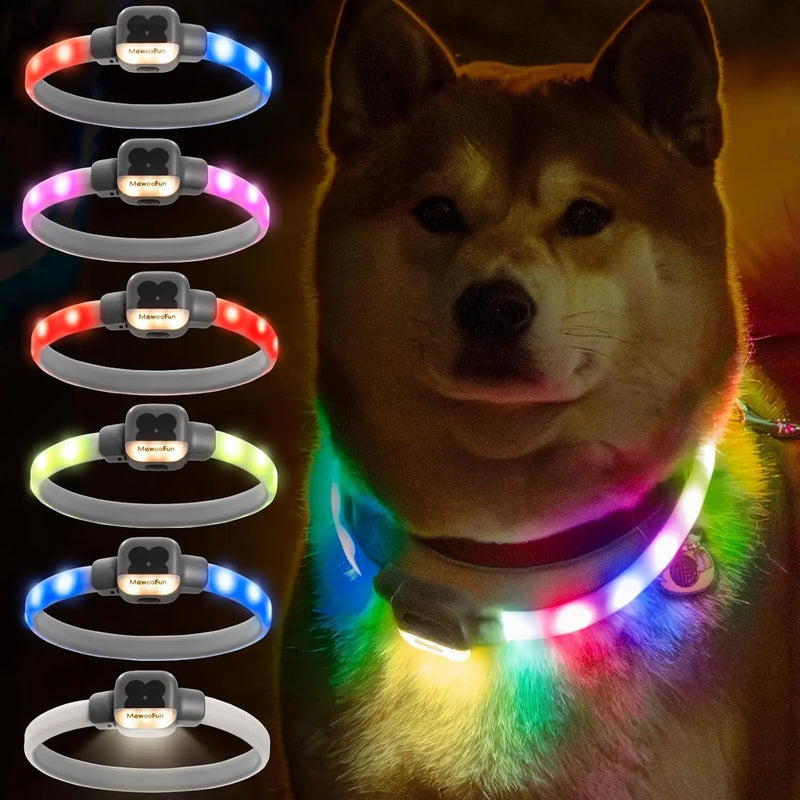 LED Dog Collar: USB Rechargeable, Waterproof, and 6 Flashing Modes